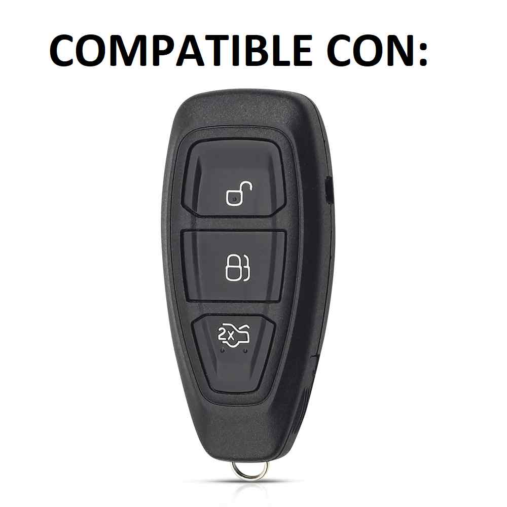 Funda silicona mando llave del coche 3 botones compatible con Ford Negro-Rojo - imagen 3