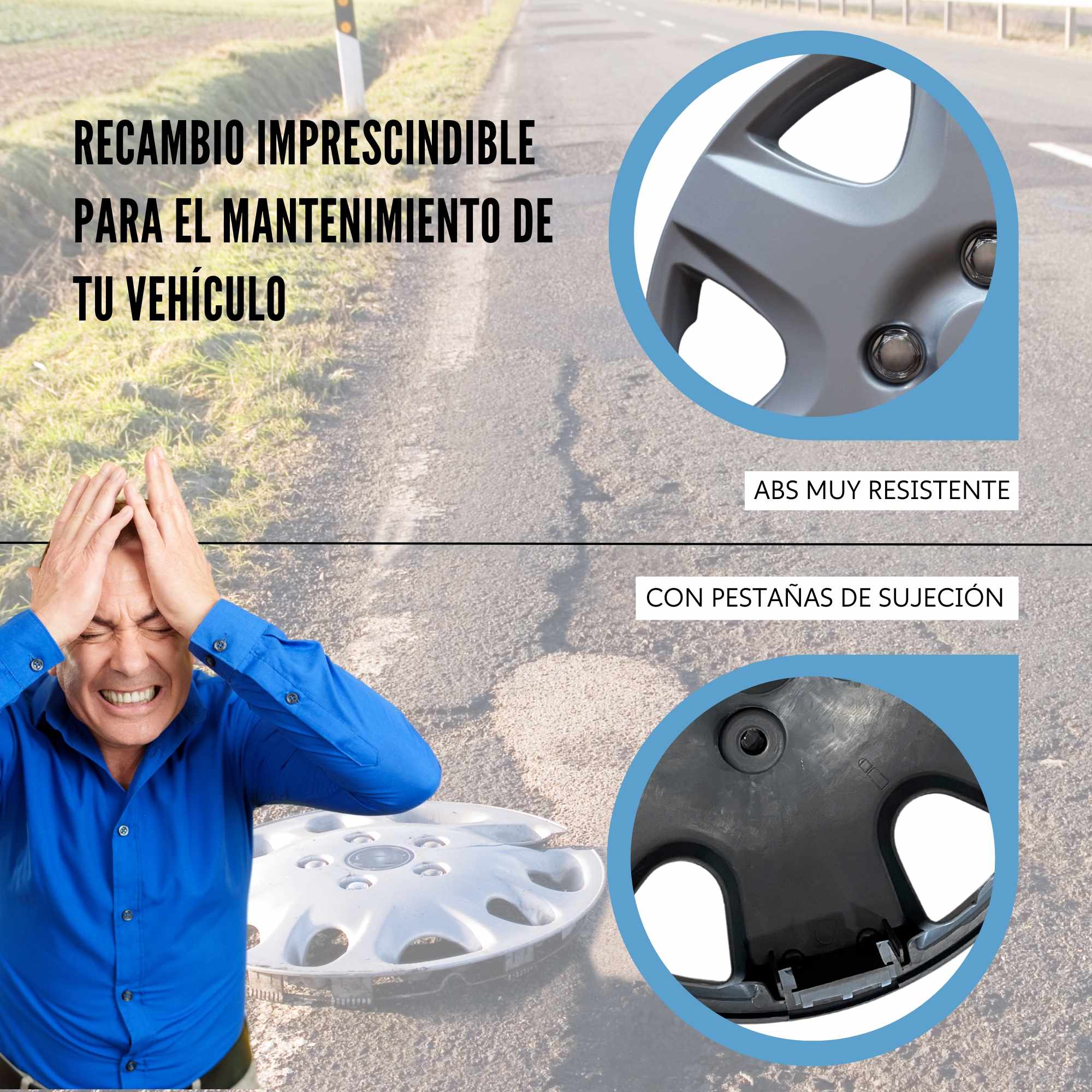 Tapacubos universales 13 pulgadas diseño Ibiza ABS Resistente (4 uds) - imagen 5