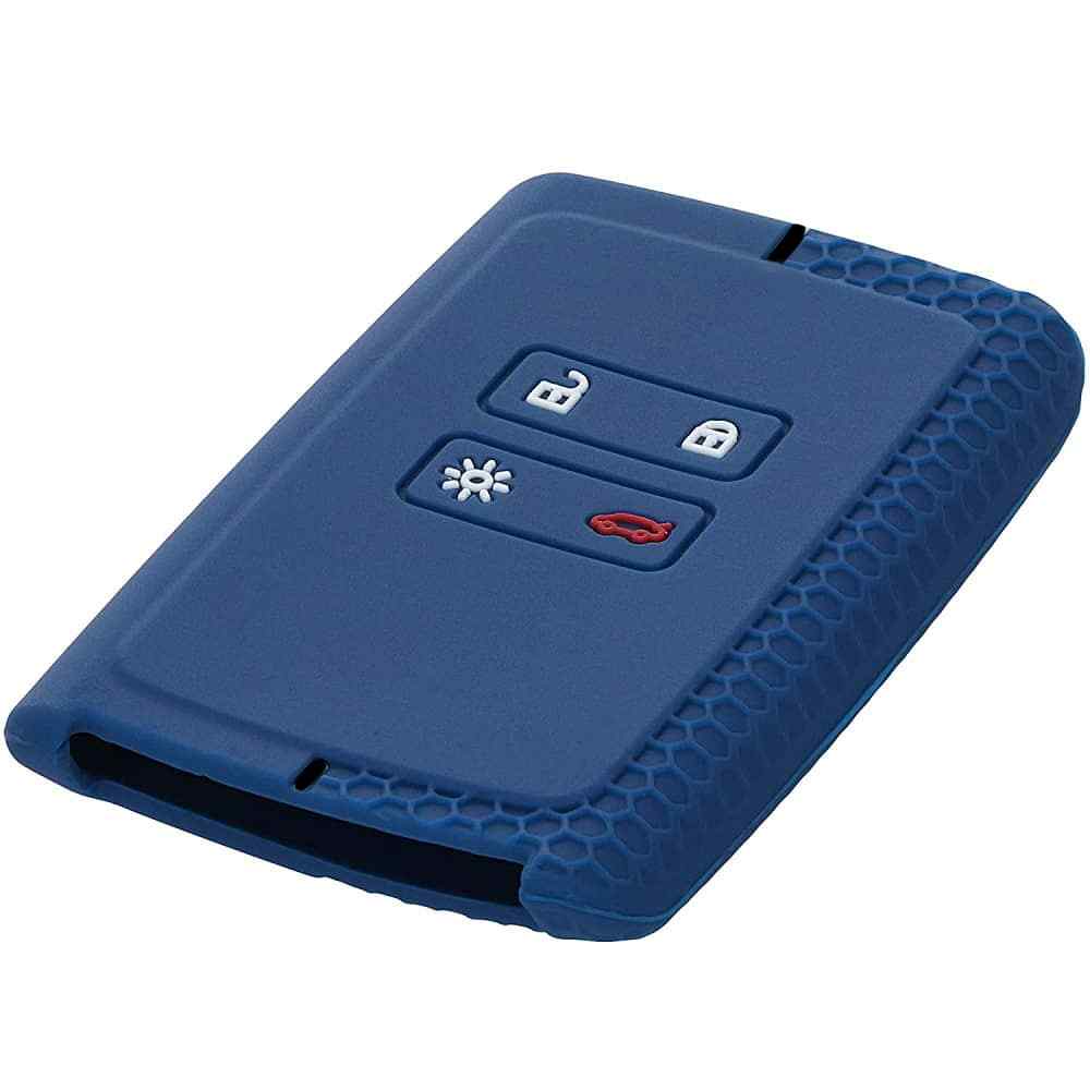 Funda silicona mando llave del coche 4 botones compatible con Renault y Dacia Azul oscuro negro - imagen 4