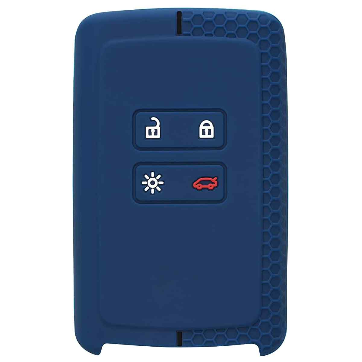 Funda silicona mando llave del coche 4 botones compatible con Renault y Dacia Azul oscuro negro - imagen 1