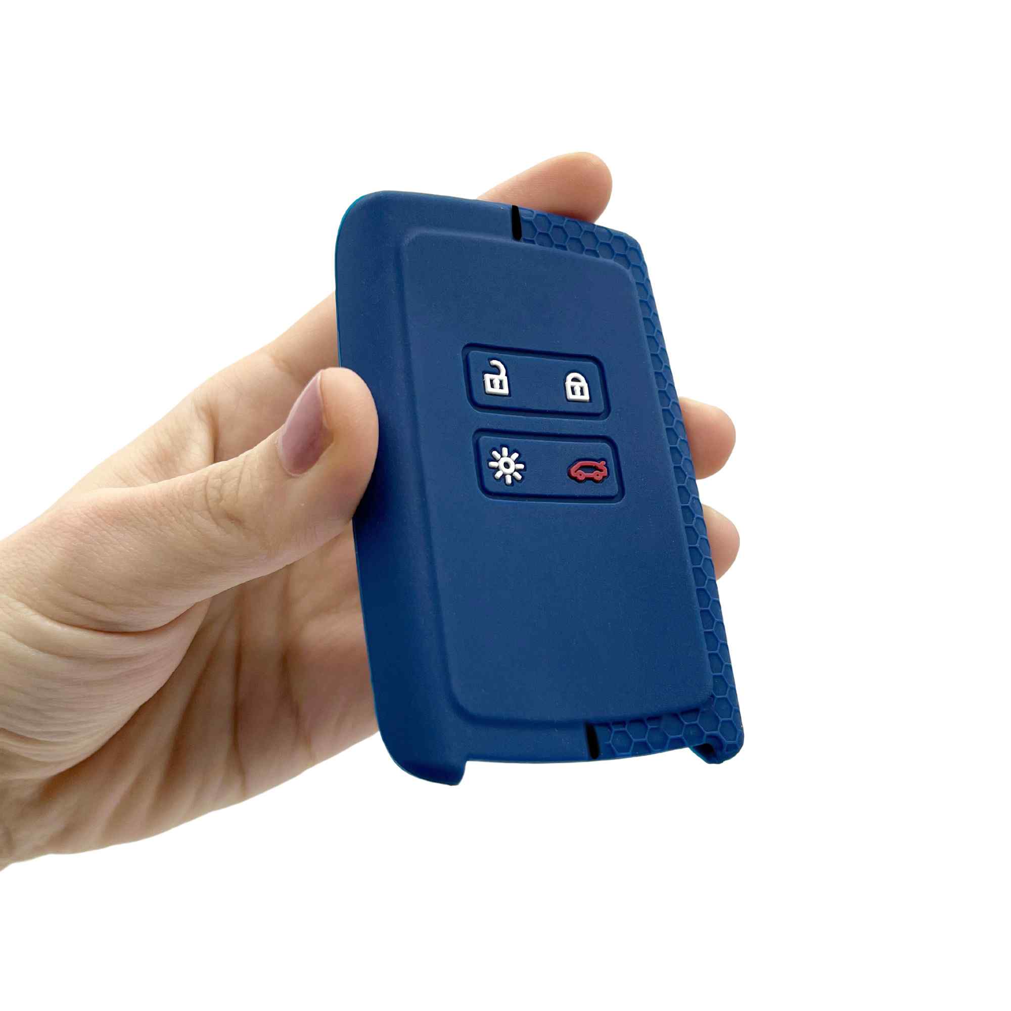 Funda silicona mando llave del coche 4 botones compatible con Renault y Dacia Azul oscuro negro - imagen 5