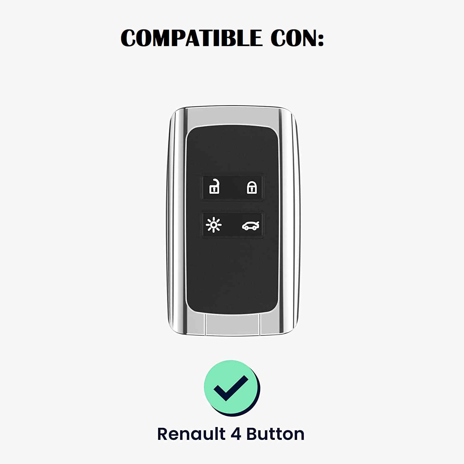Funda silicona mando llave del coche 4 botones compatible con Renault y Dacia Azul oscuro negro - imagen 3