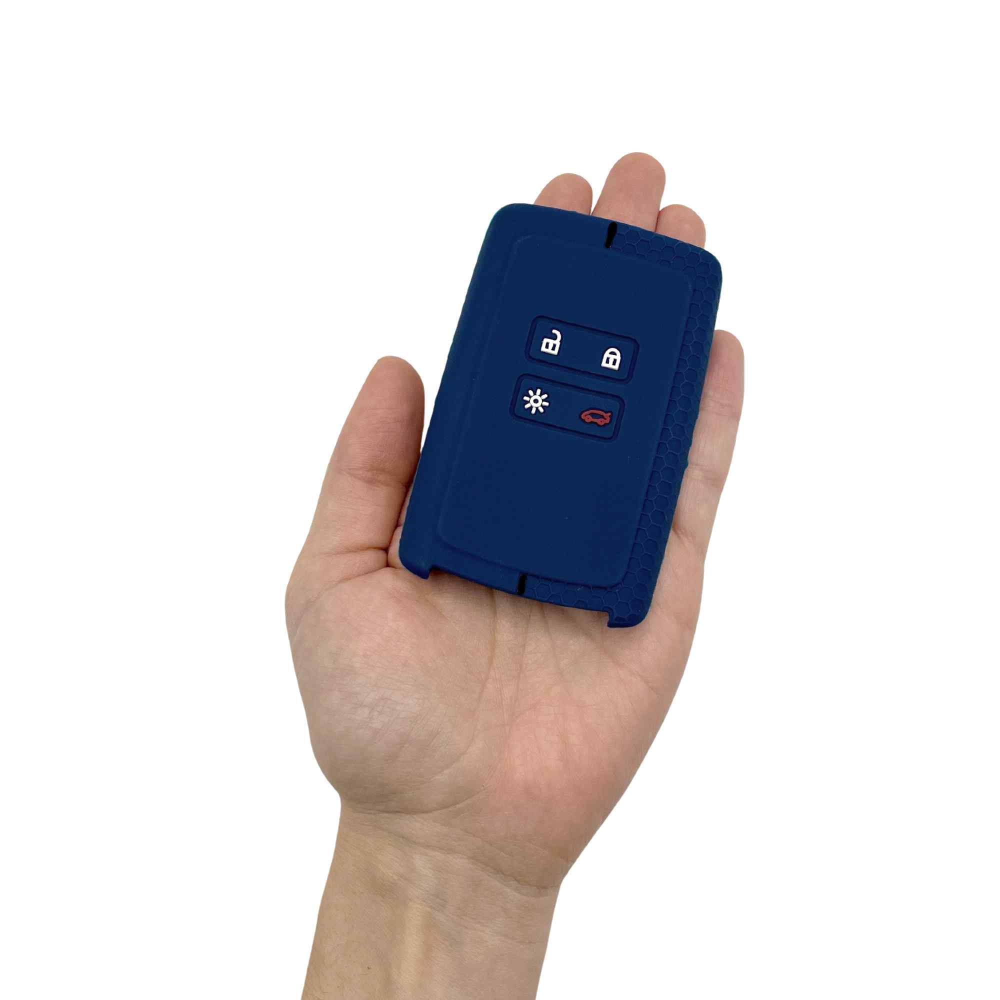 Funda silicona mando llave del coche 4 botones compatible con Renault y Dacia Azul oscuro negro - imagen 6