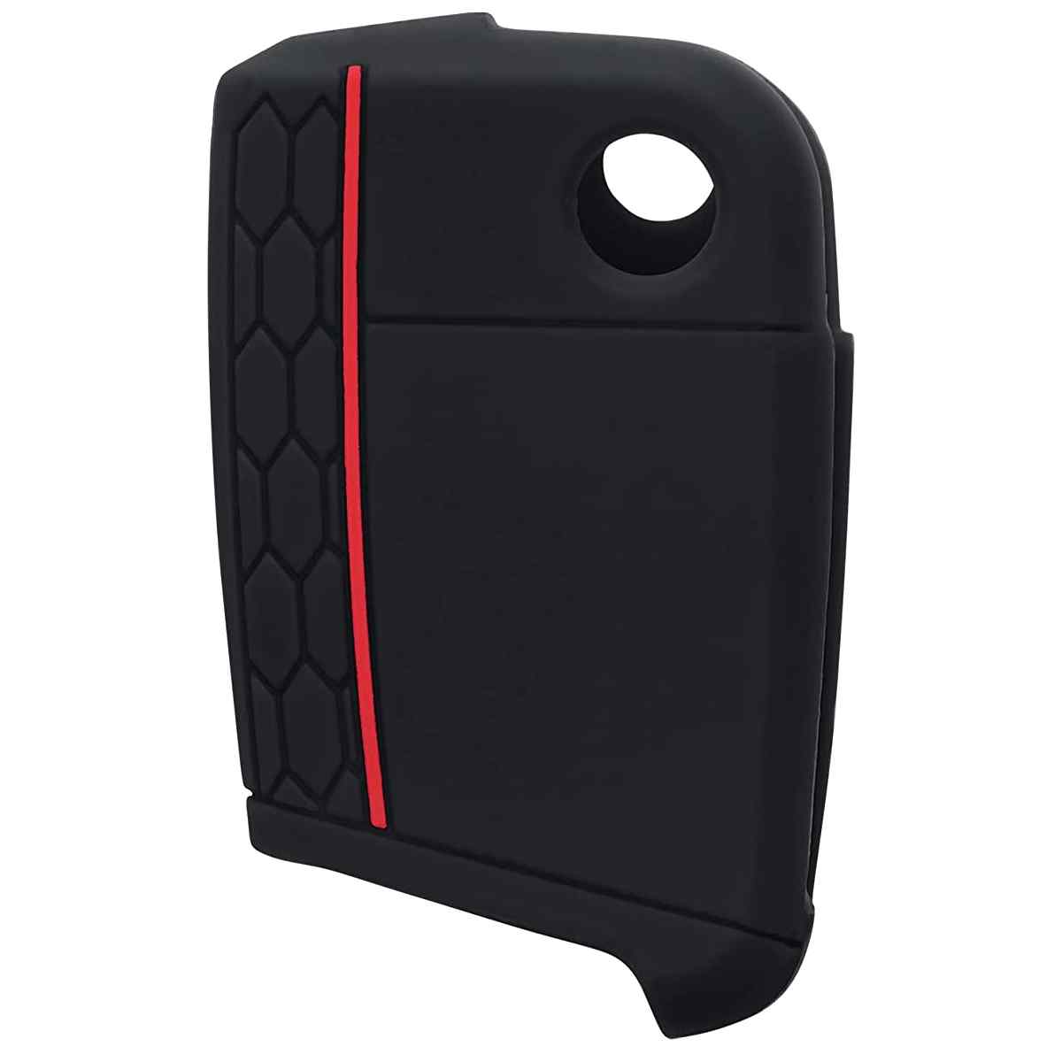 Funda silicona mando llave del coche 3 botones compatible con VW Golf 7 Negro rojo - imagen 4