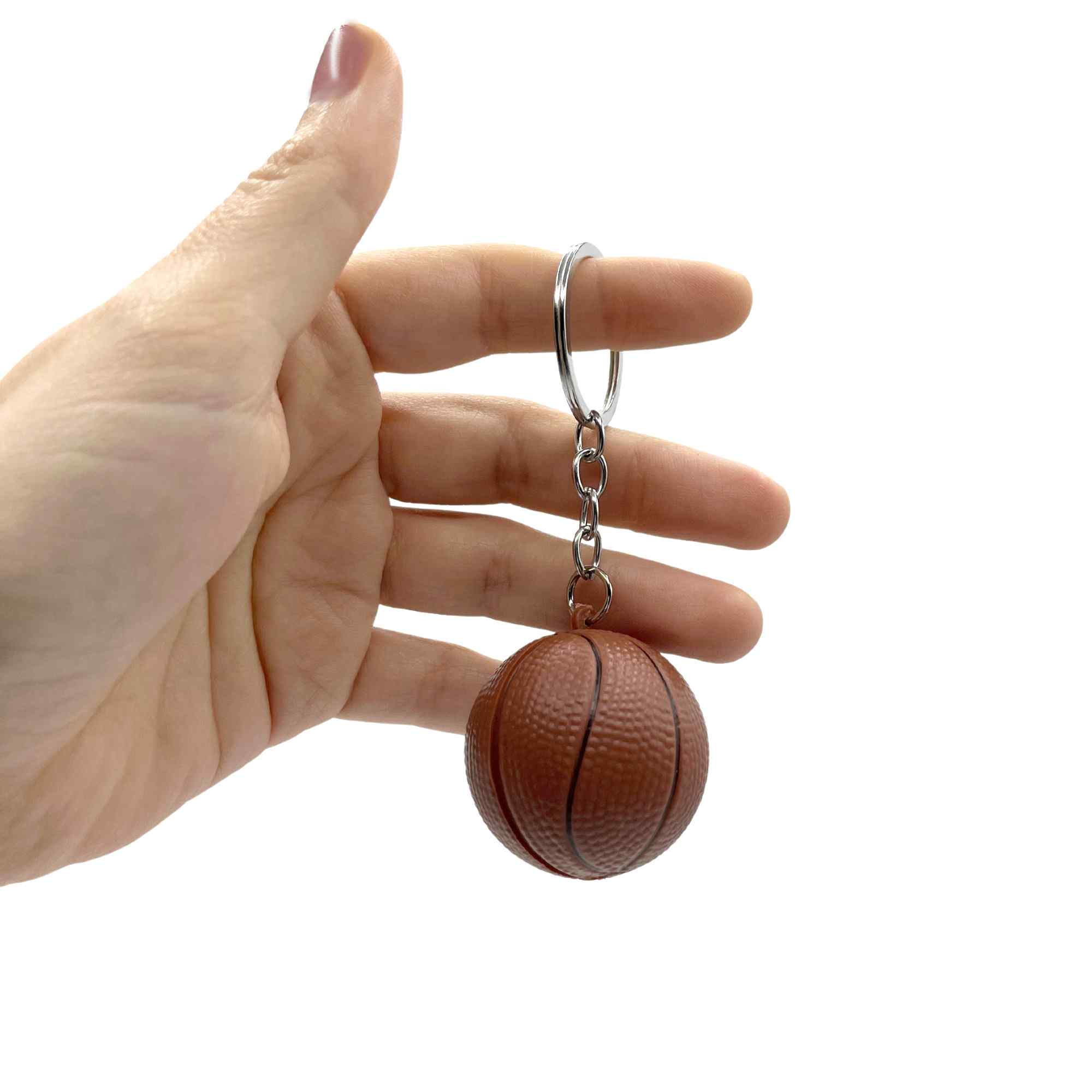 Llavero plastico en forma de pelota baloncesto marron - imagen 2