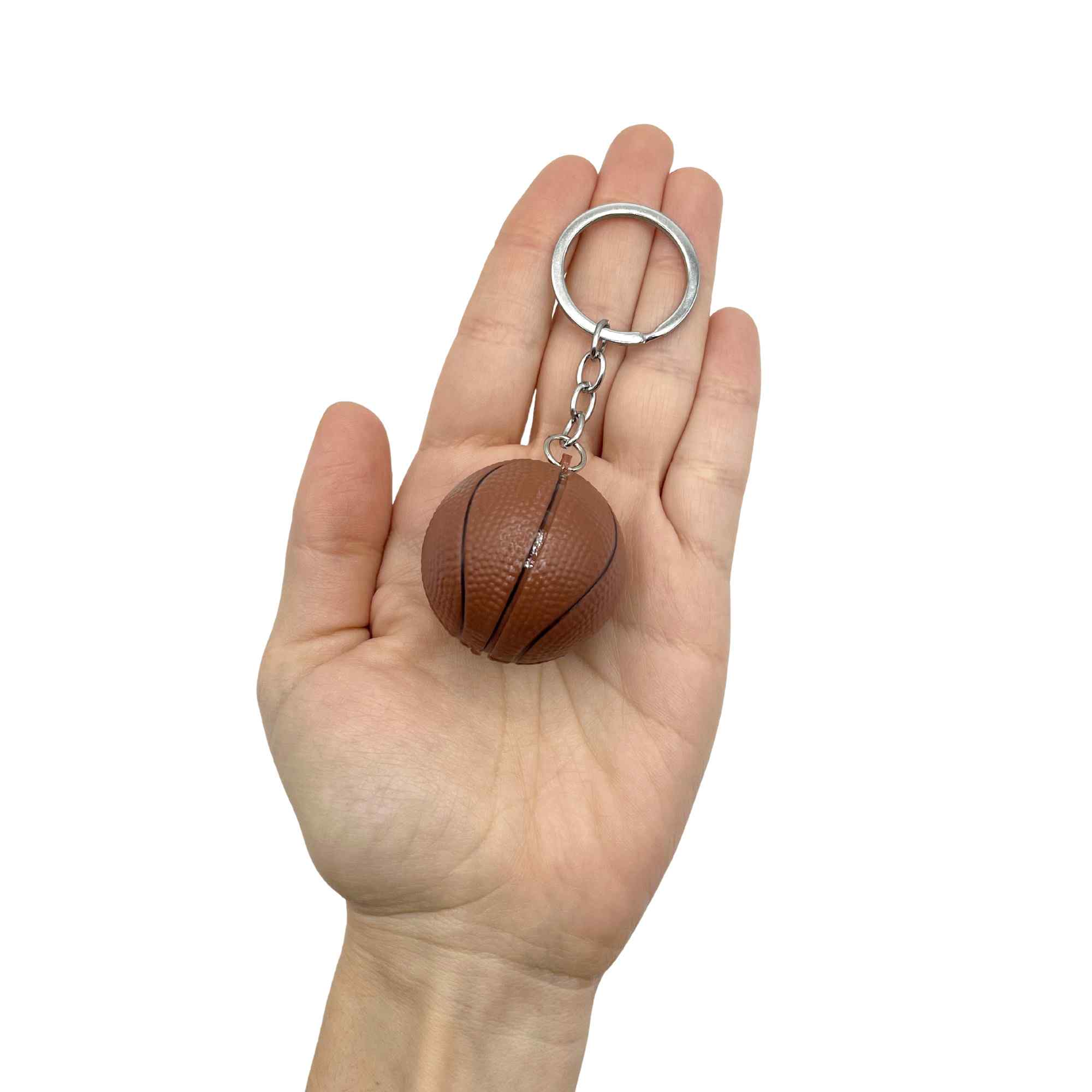 Llavero plastico en forma de pelota baloncesto marron - imagen 3