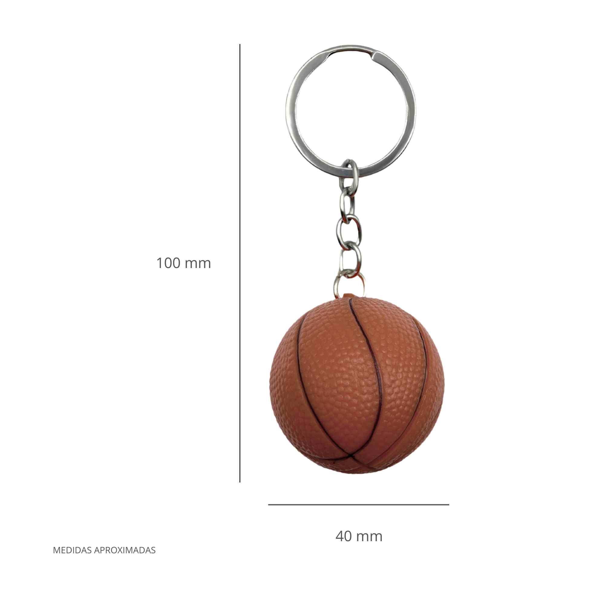 Llavero plastico en forma de pelota baloncesto marron - imagen 4