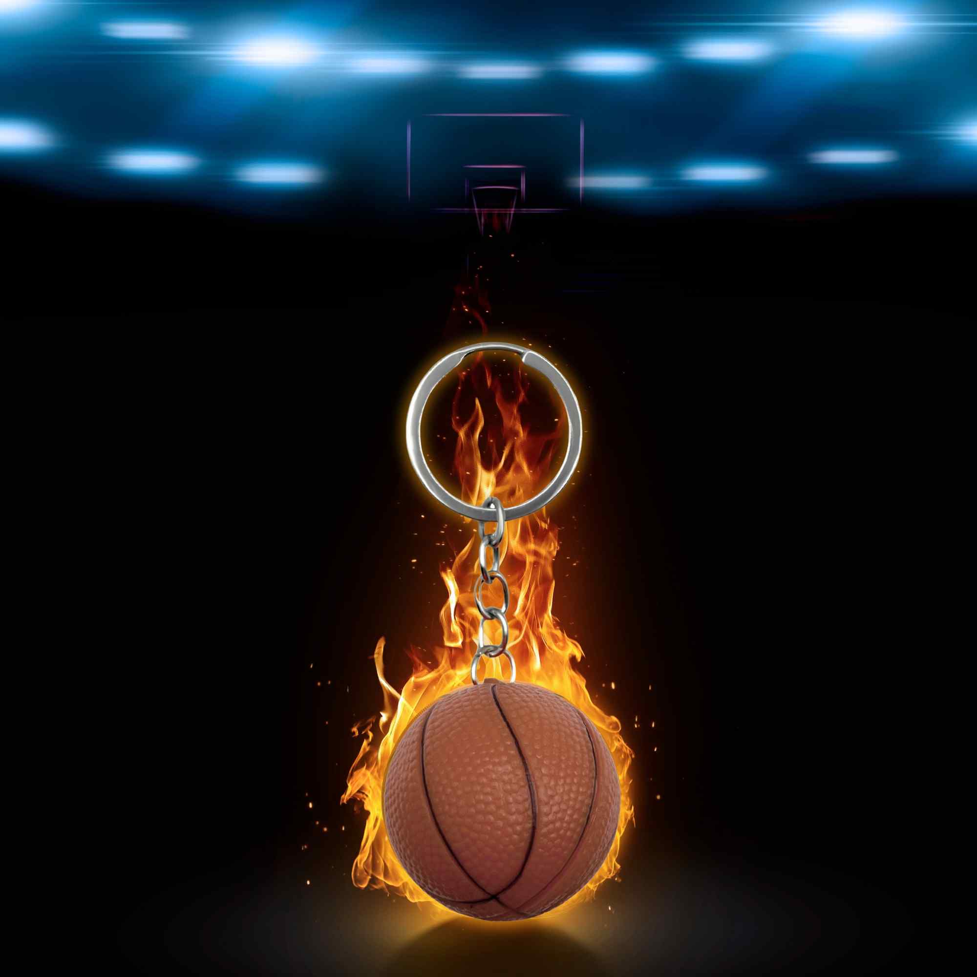 Llavero plastico en forma de pelota baloncesto marron - imagen 6