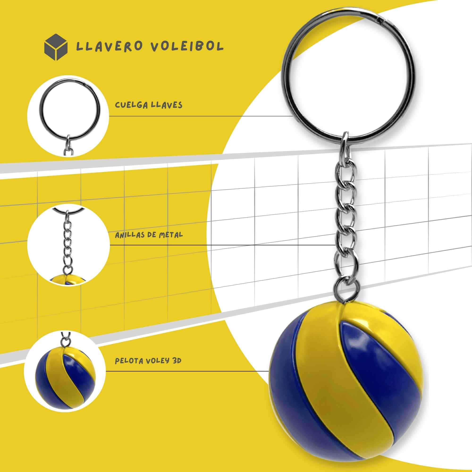 Llavero plastico en forma de pelota voleibol - imagen 2