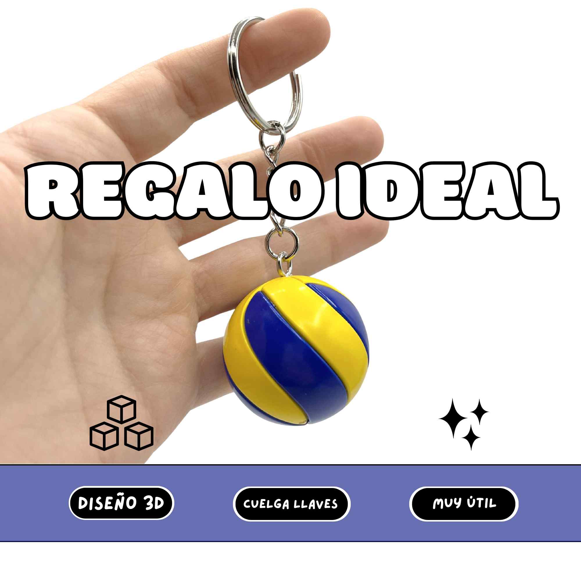 Llavero plastico en forma de pelota voleibol - imagen 4