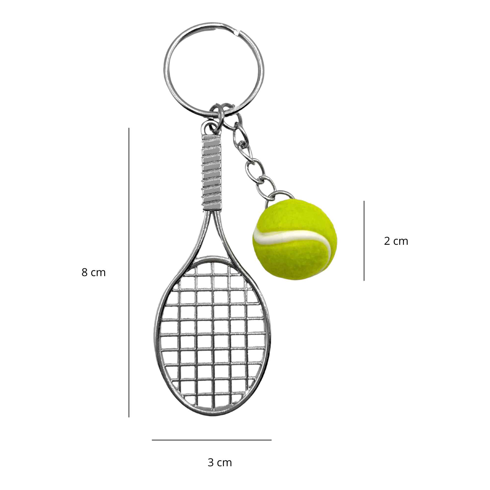 Llavero raqueta de tenis metálico - imagen 3