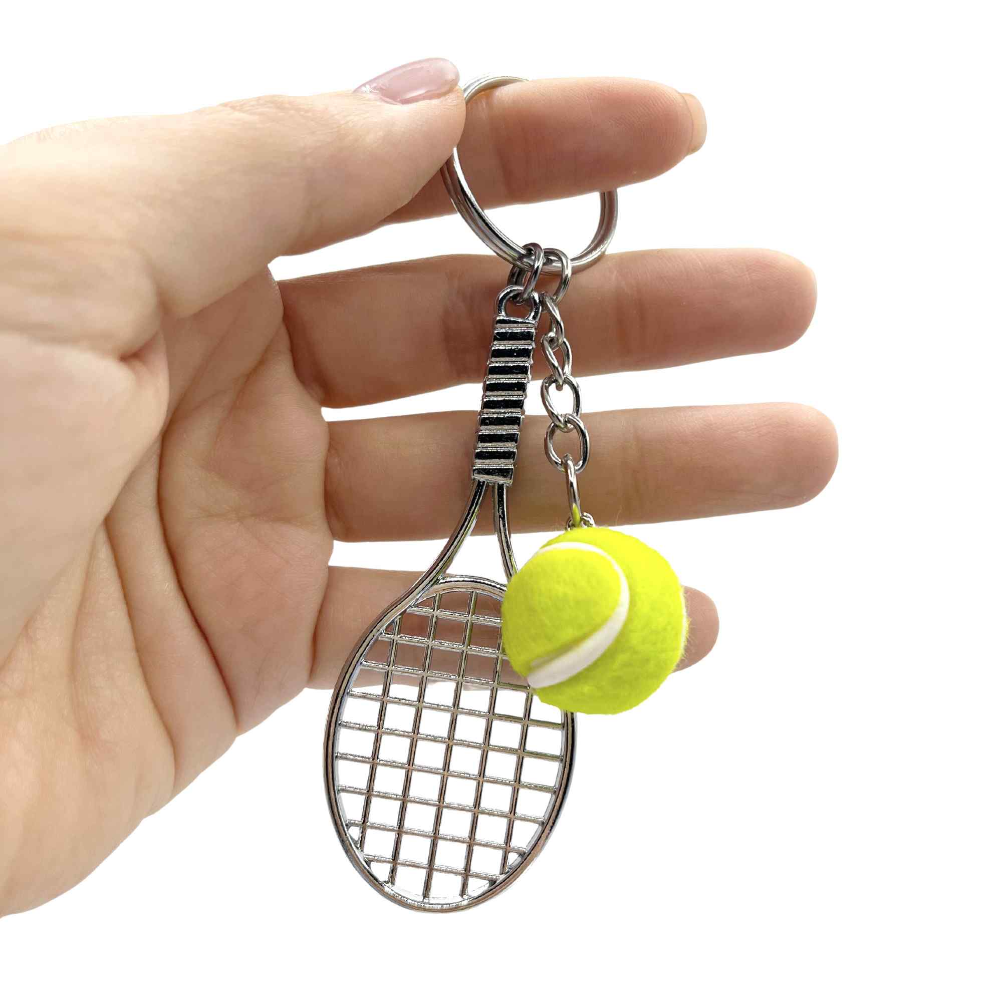 Llavero raqueta de tenis metálico - imagen 2