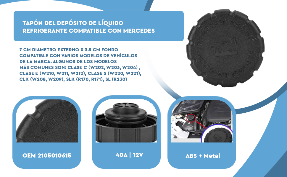 Banner - Tapon del deposito de liquido refrigerante compatible con Mercedes