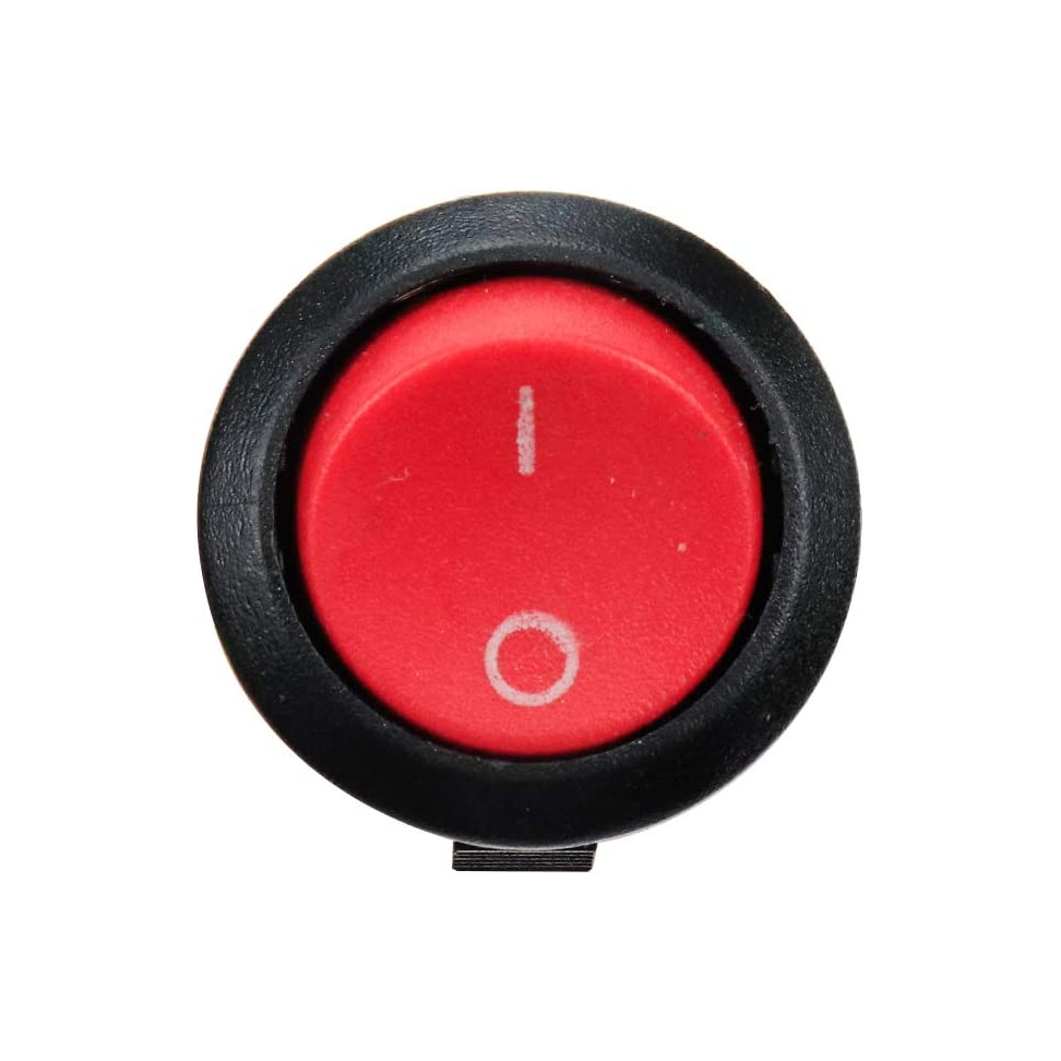 Interruptor redondo basculante con cable de 2 vias ON/OFF 6A rojo - imagen 2