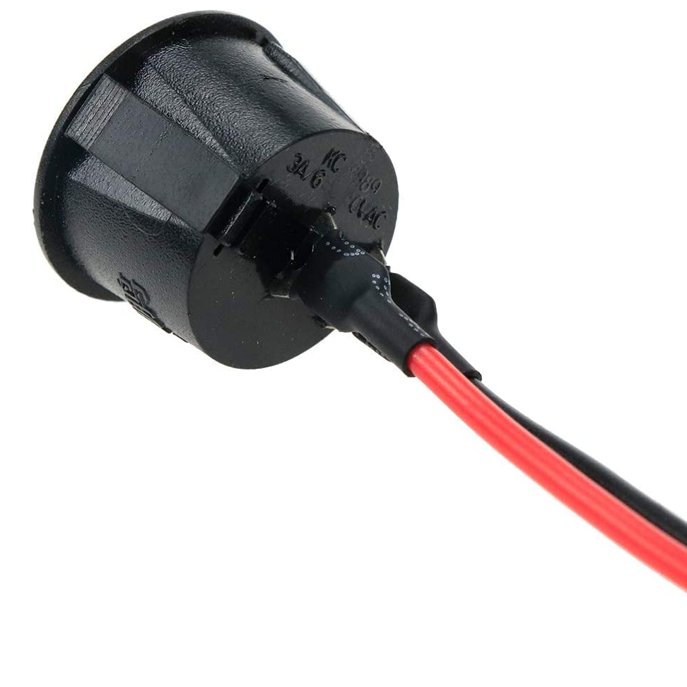 Interruptor redondo basculante con cable de 2 vias ON/OFF 6A negro - imagen 3