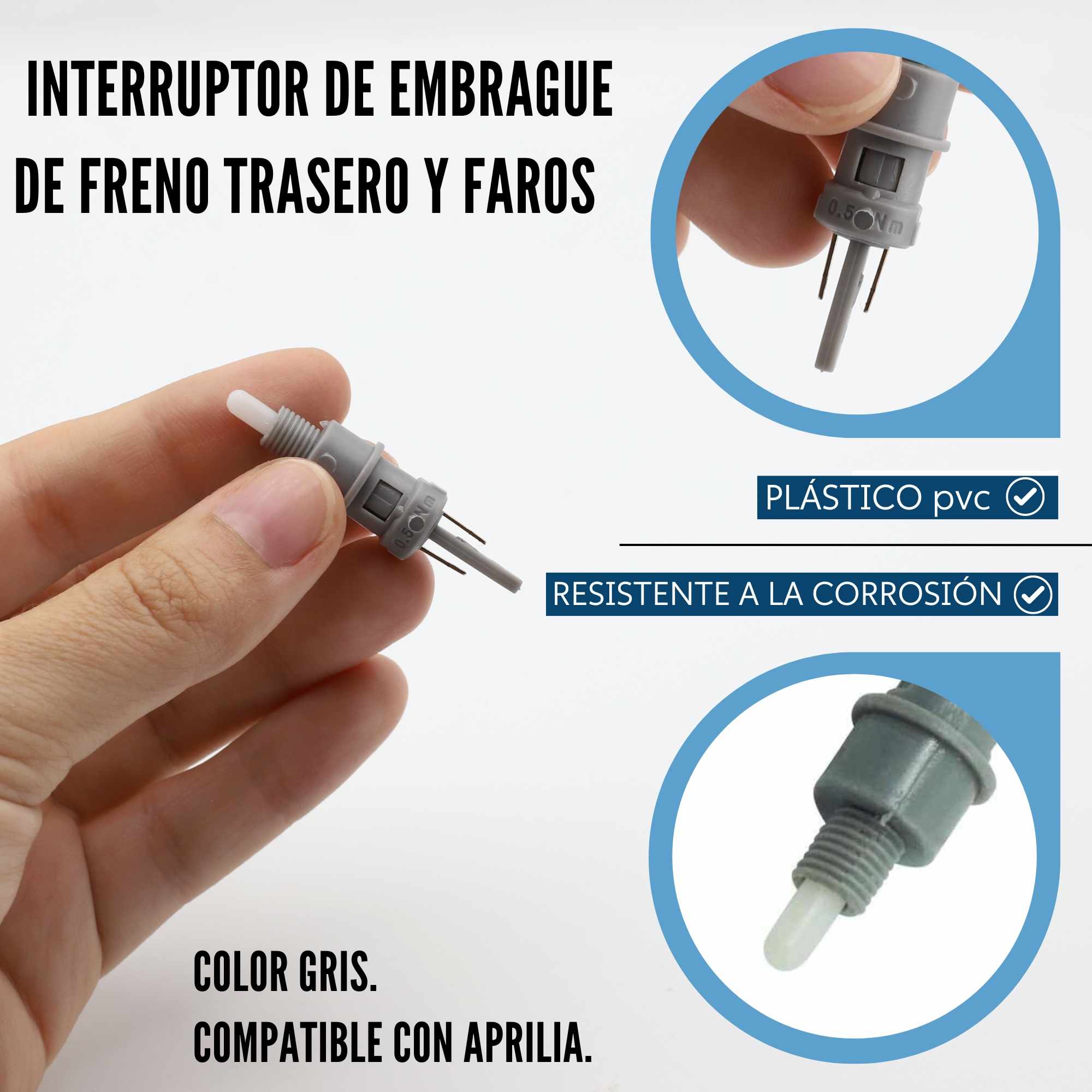 Interruptor de embrague de freno trasero y faros de moto plastico - imagen 4