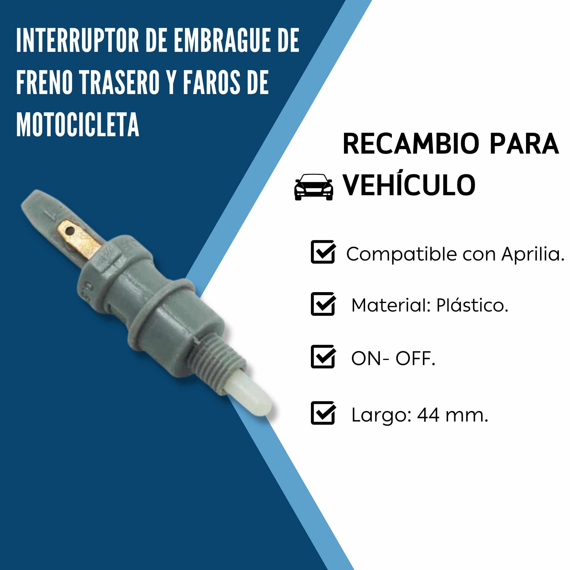 Interruptor de embrague de freno trasero y faros de moto plastico - imagen 2