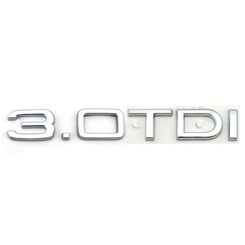 Emblema adhesivo trasero 3.0 TDI compatible con VW plateado