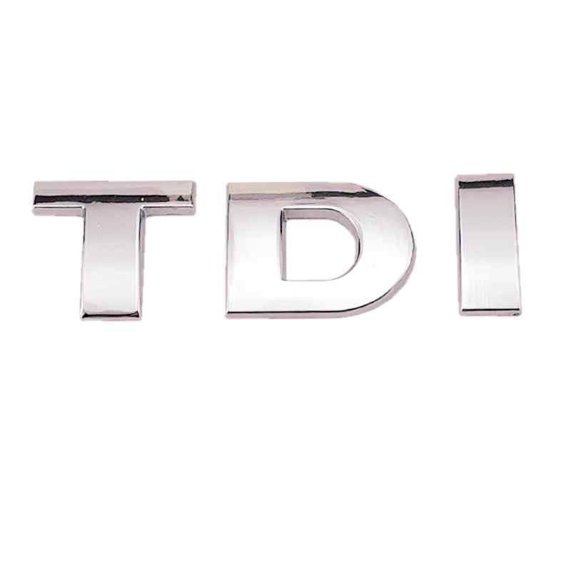Emblema adhesivo metálico TDI compatible con VW plateado - imagen 1