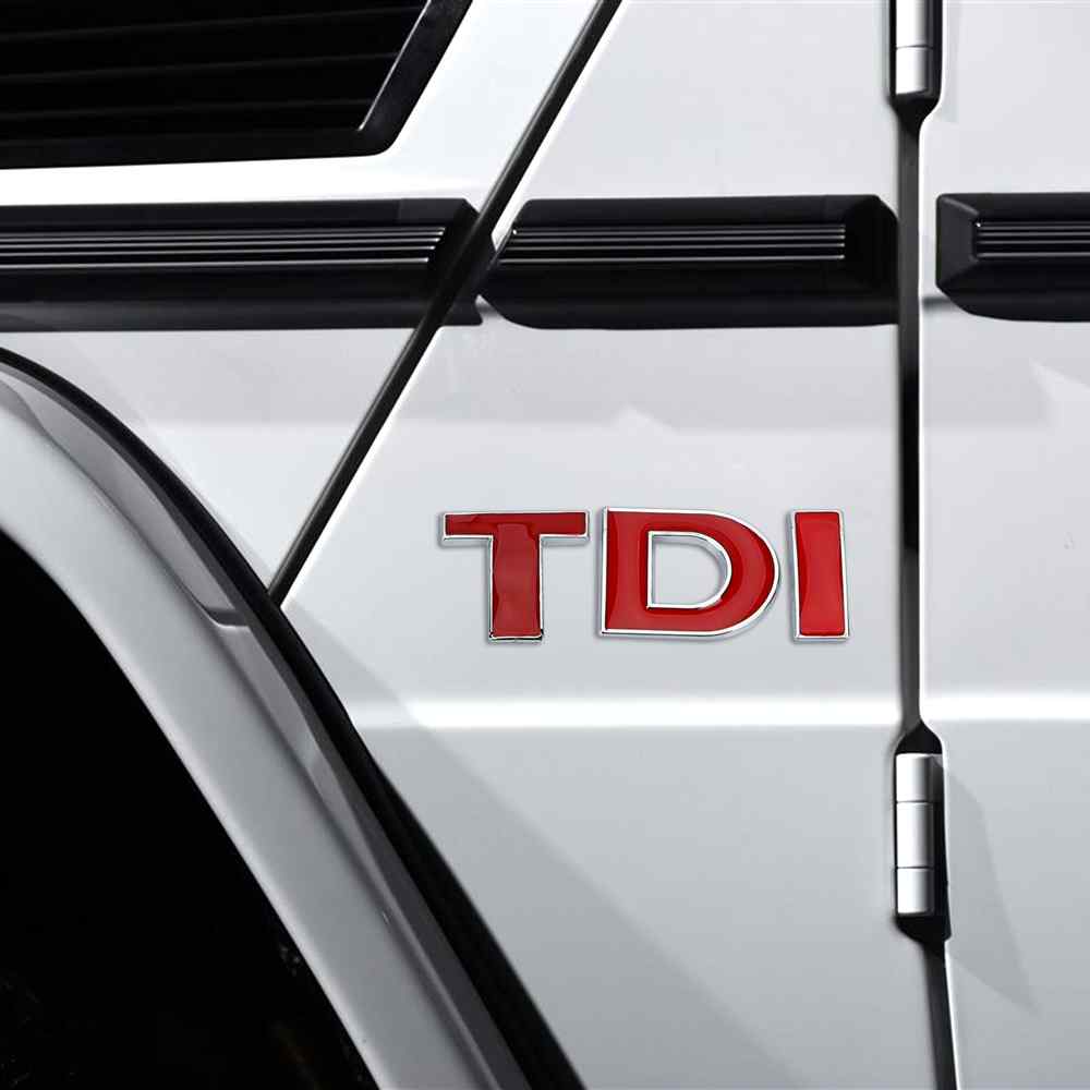 Emblema adhesivo metálico TDI compatible con VW rojo - imagen 3