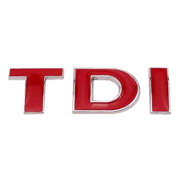 Emblema adhesivo metálico TDI compatible con VW rojo
