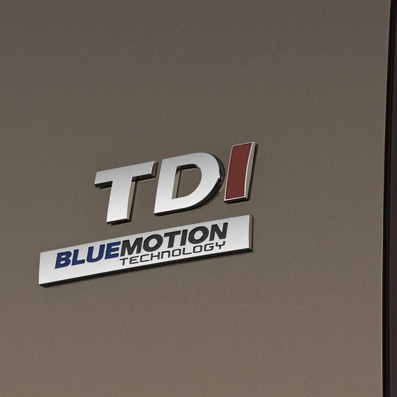 Emblema adhesivo metálico TDI compatible con VW plateado rojo - imagen 3