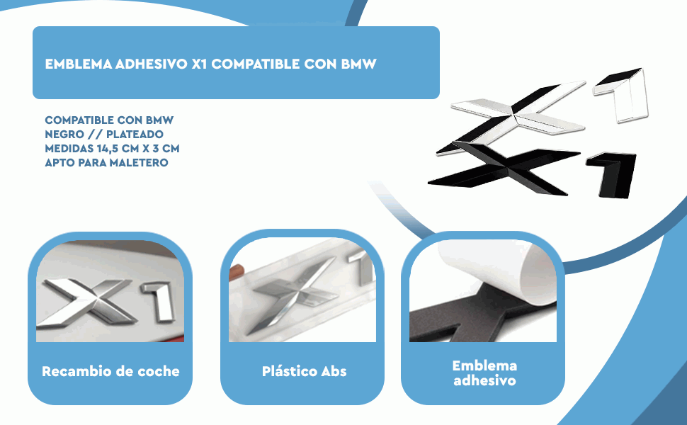 Banner - Emblema Adhesivo X1 para Maletero compatible con BMW negro
