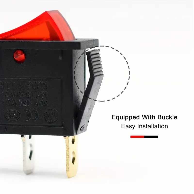 Interruptor basculante ON-OFF SPST 3 pines LED Rojo - imagen 2