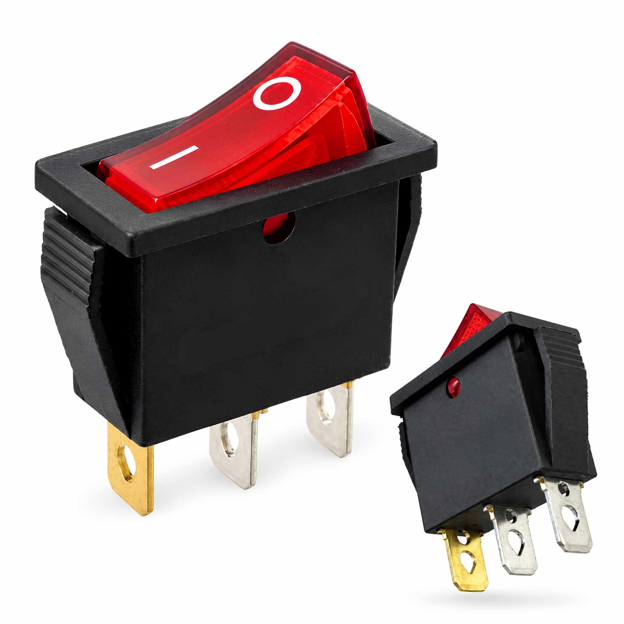 Interruptor basculante ON-OFF SPST 3 pines LED Rojo