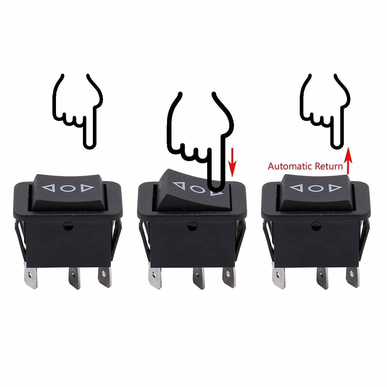 interruptor oscilante momentáneo DPDT ON-OFF-ON 6 pin 16A - imagen 6