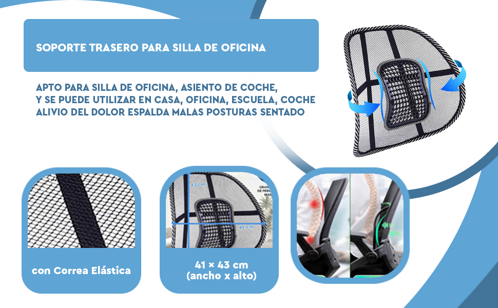 Banner - Cojín Lumbar Silla para Silla de Oficina o Coche