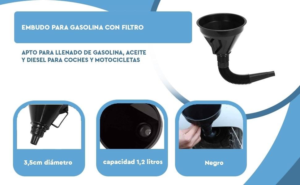 Banner - Embudo de plástico para combustible con filtro
