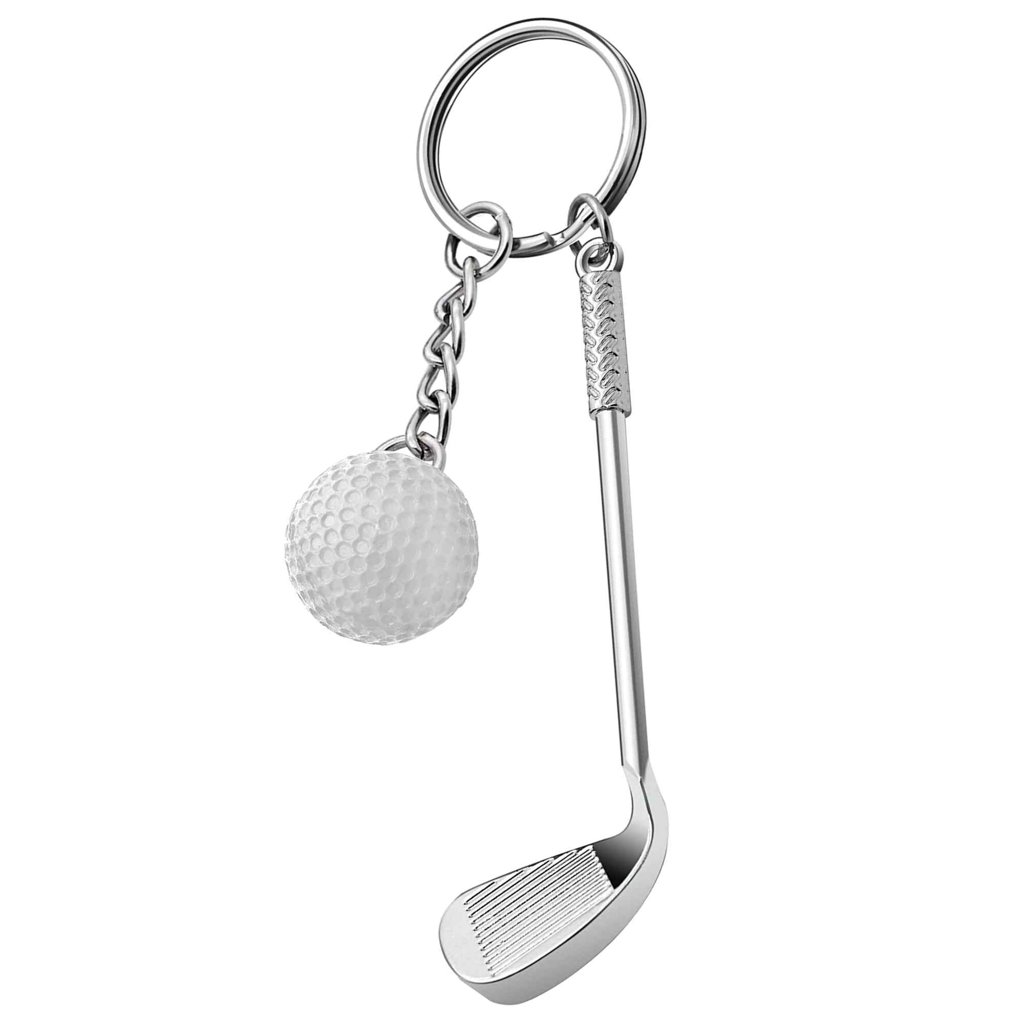 Llavero golf pelota y palo metálico