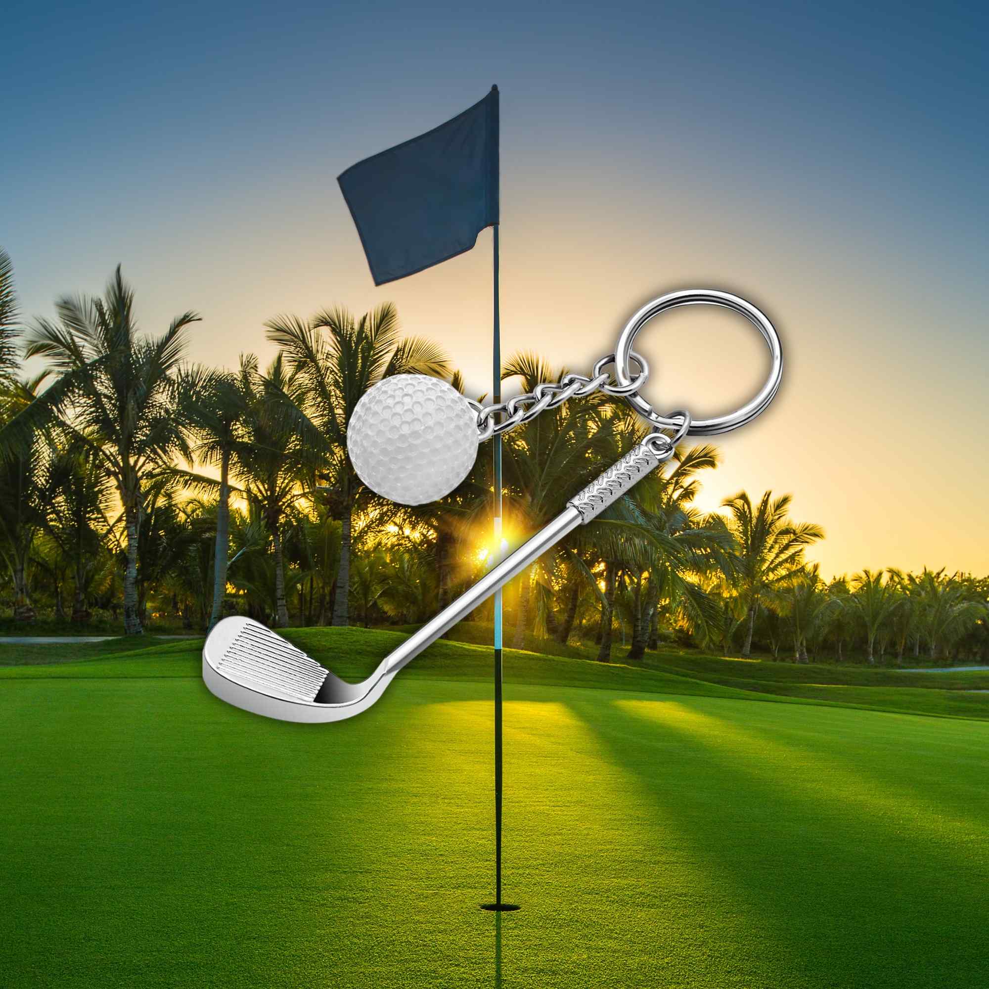 Llavero golf pelota y palo metálico - imagen 6