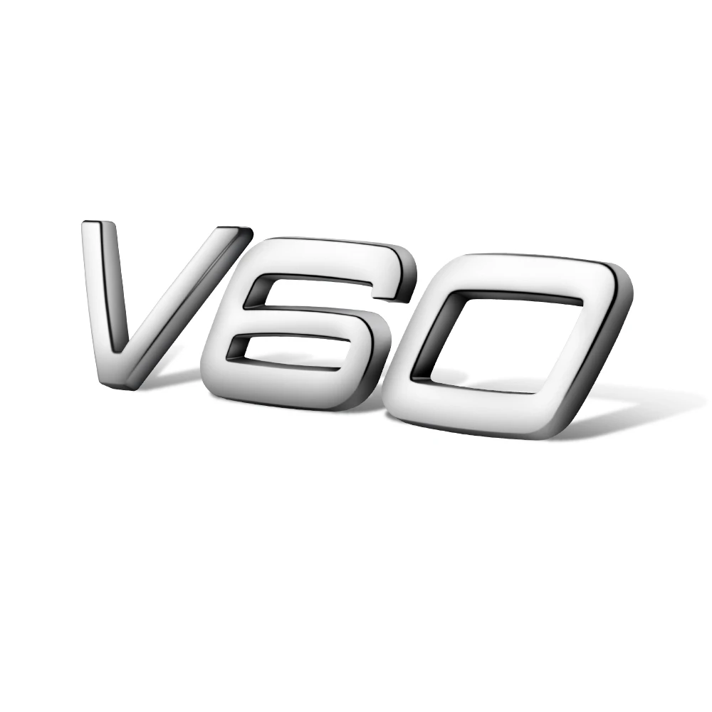 Emblema Adhesivo V60 para Maletero compatible con Volvo plateado - imagen 2