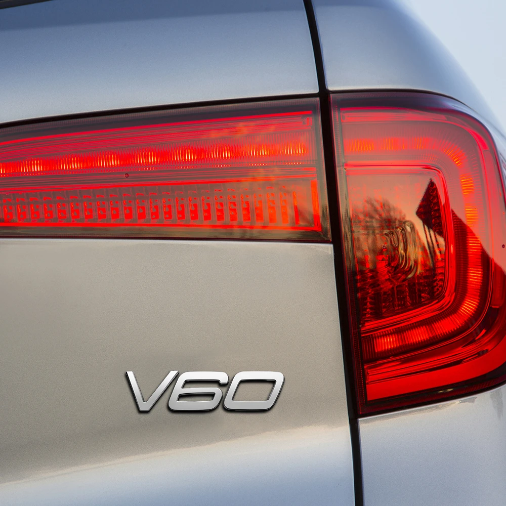 Emblema Adhesivo V60 para Maletero compatible con Volvo plateado - imagen 3