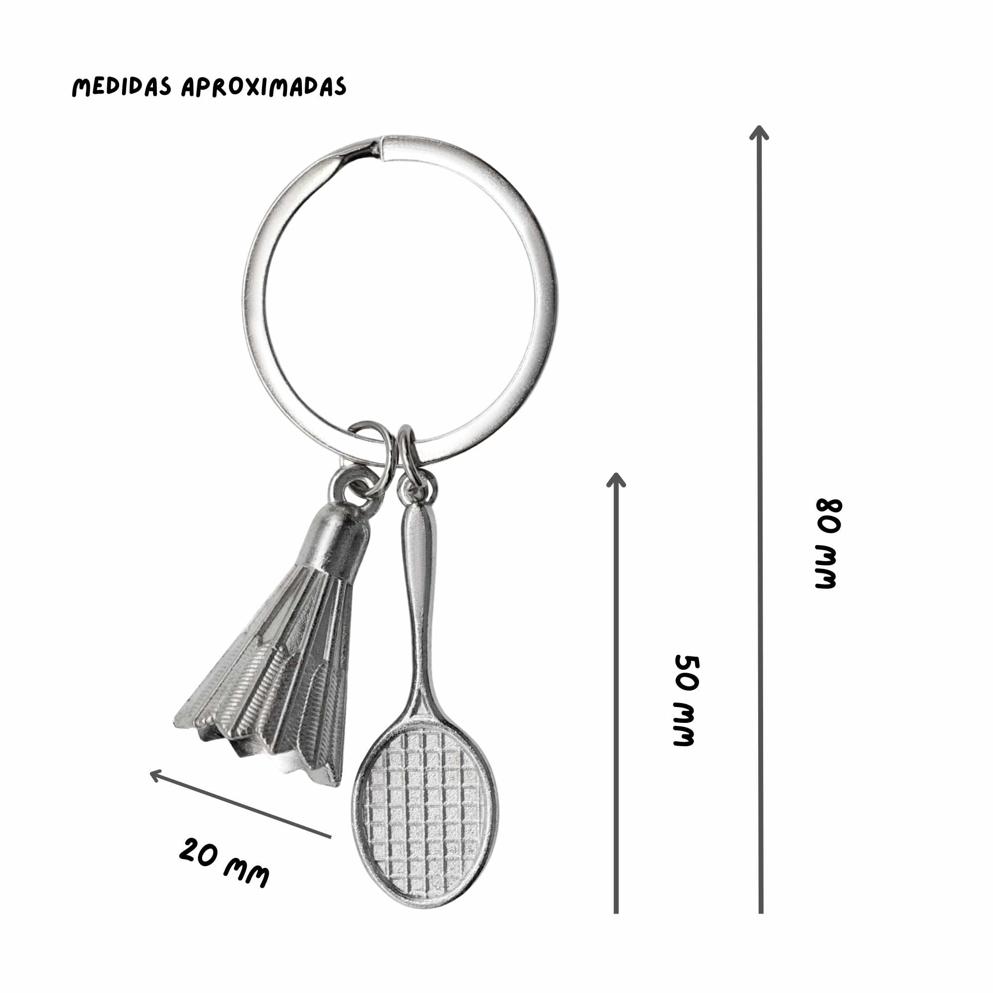 Llavero raqueta de Bádminton metálico - imagen 5