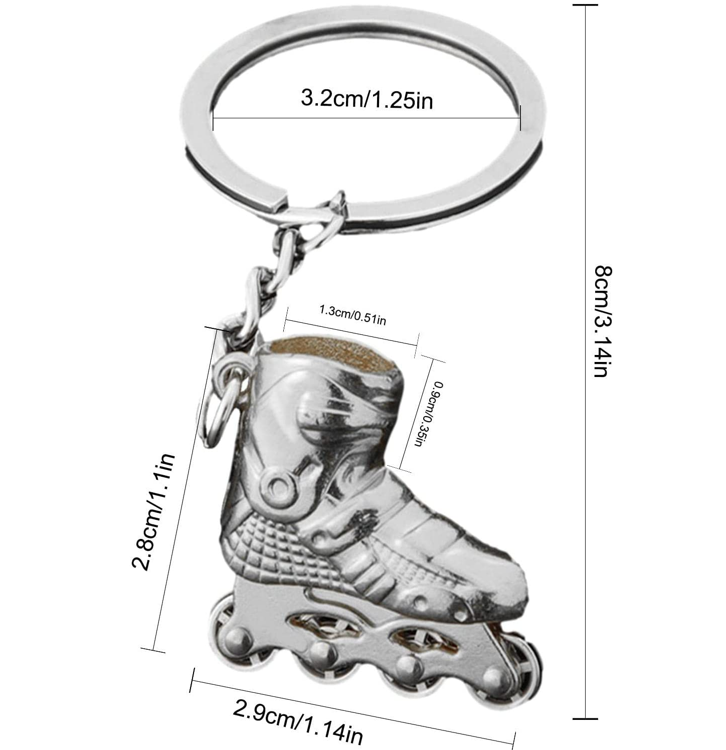 Llavero Patines en linea metálico - imagen 5
