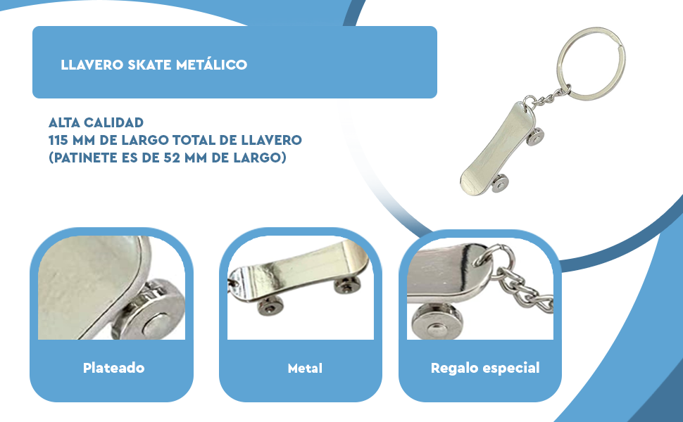 Banner - Llavero skate metálico