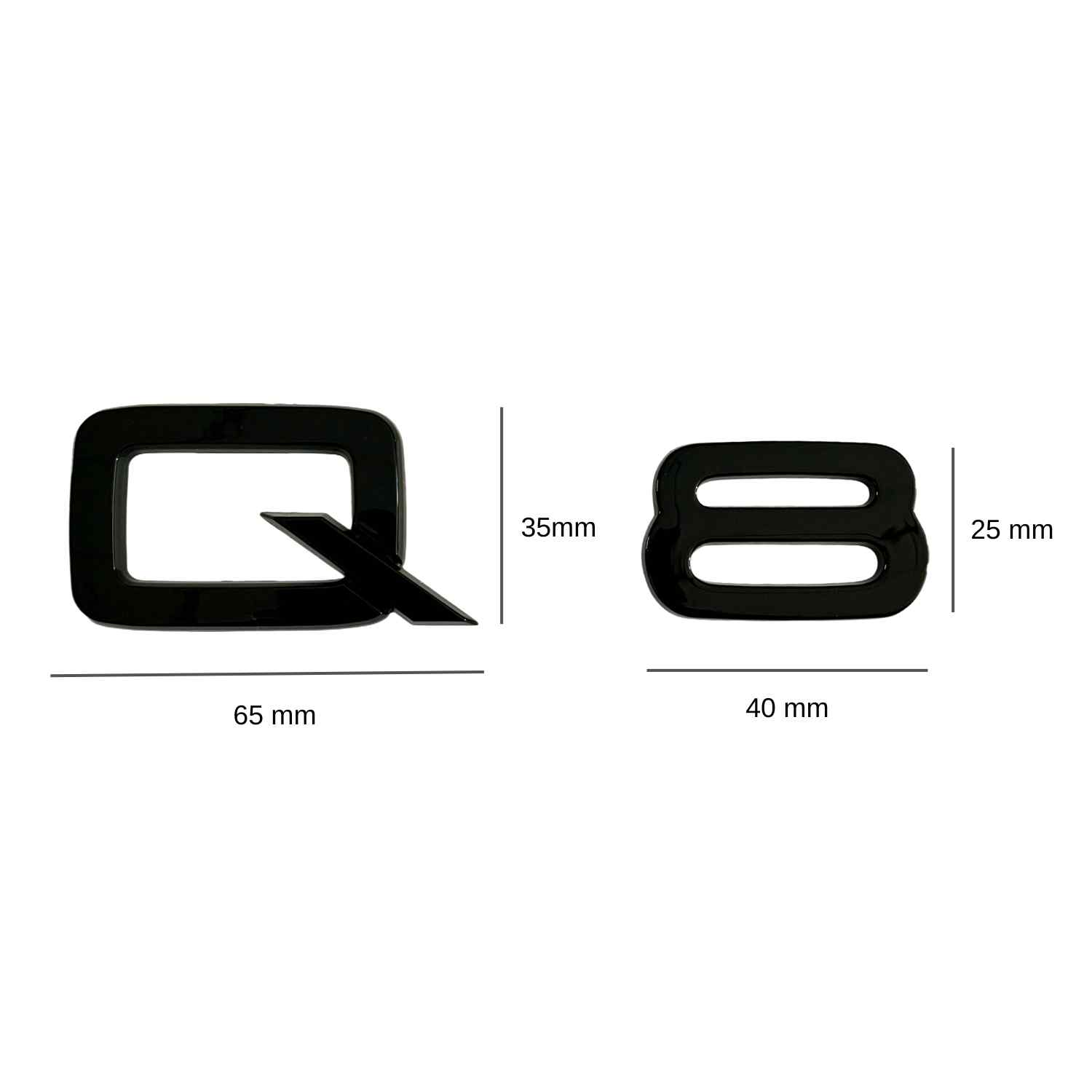 Emblema Adhesivo Q8 para Maletero compatible con audi negro - imagen 5