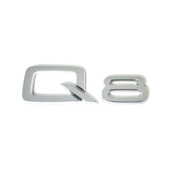 Emblema Adhesivo Q8 para Maletero compatible con audi plateado - imagen 1