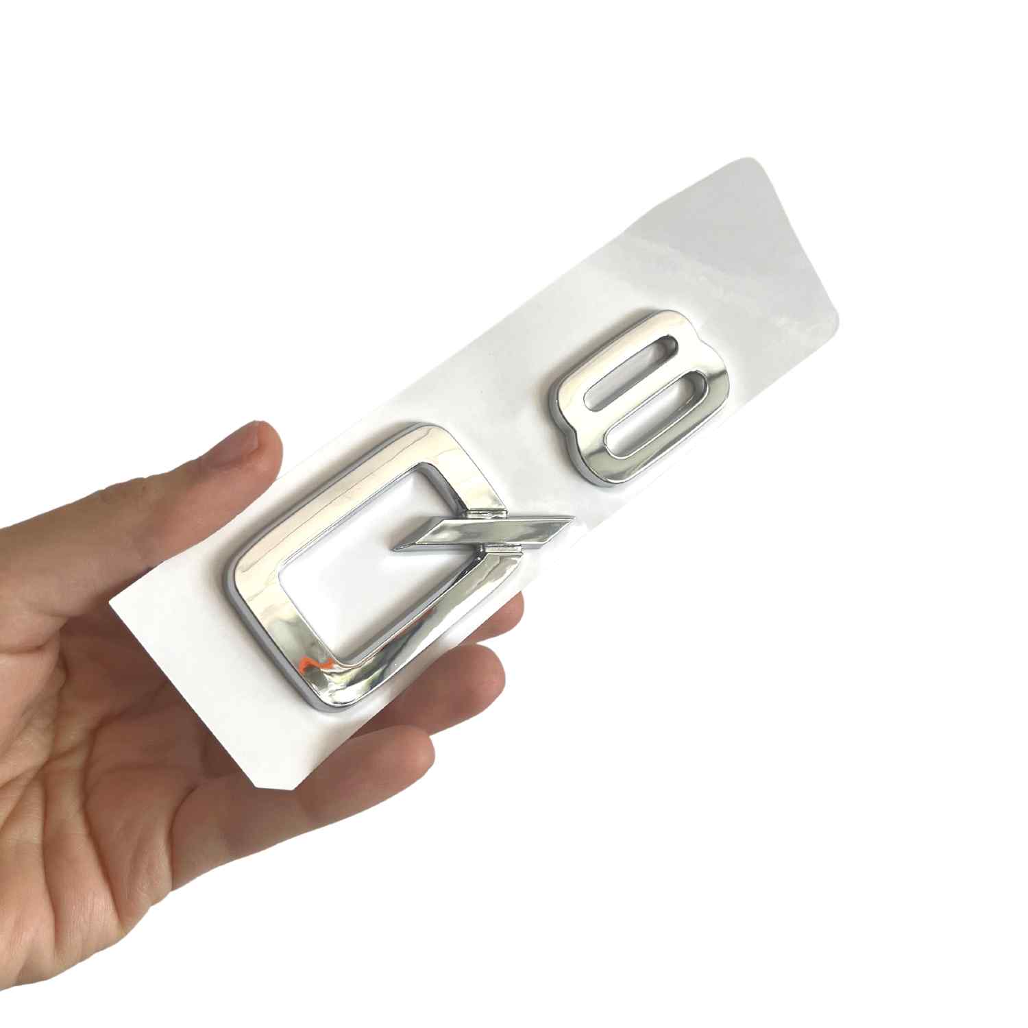 Emblema Adhesivo Q8 para Maletero compatible con audi plateado - imagen 2