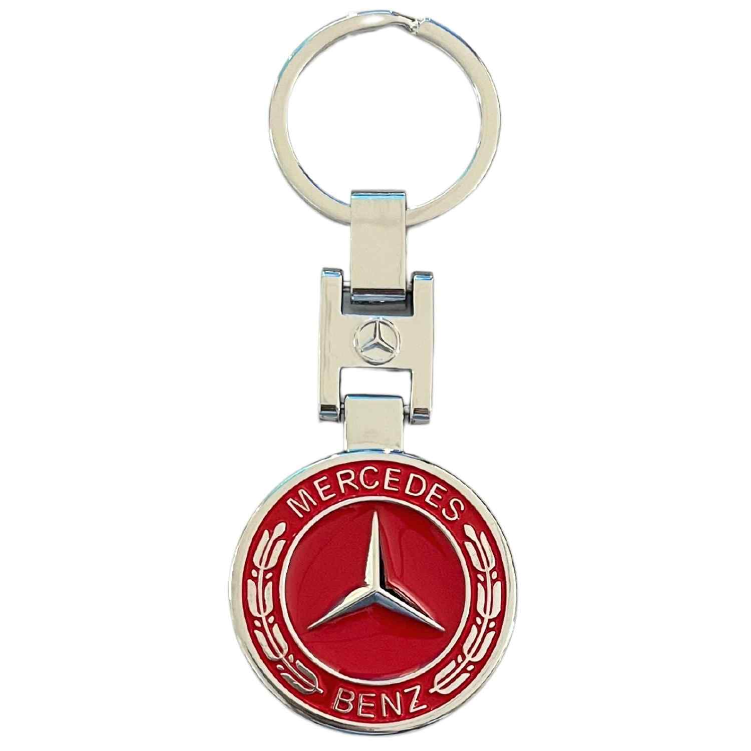 Llavero metalico compatible con Mercedes 34 mm rojo