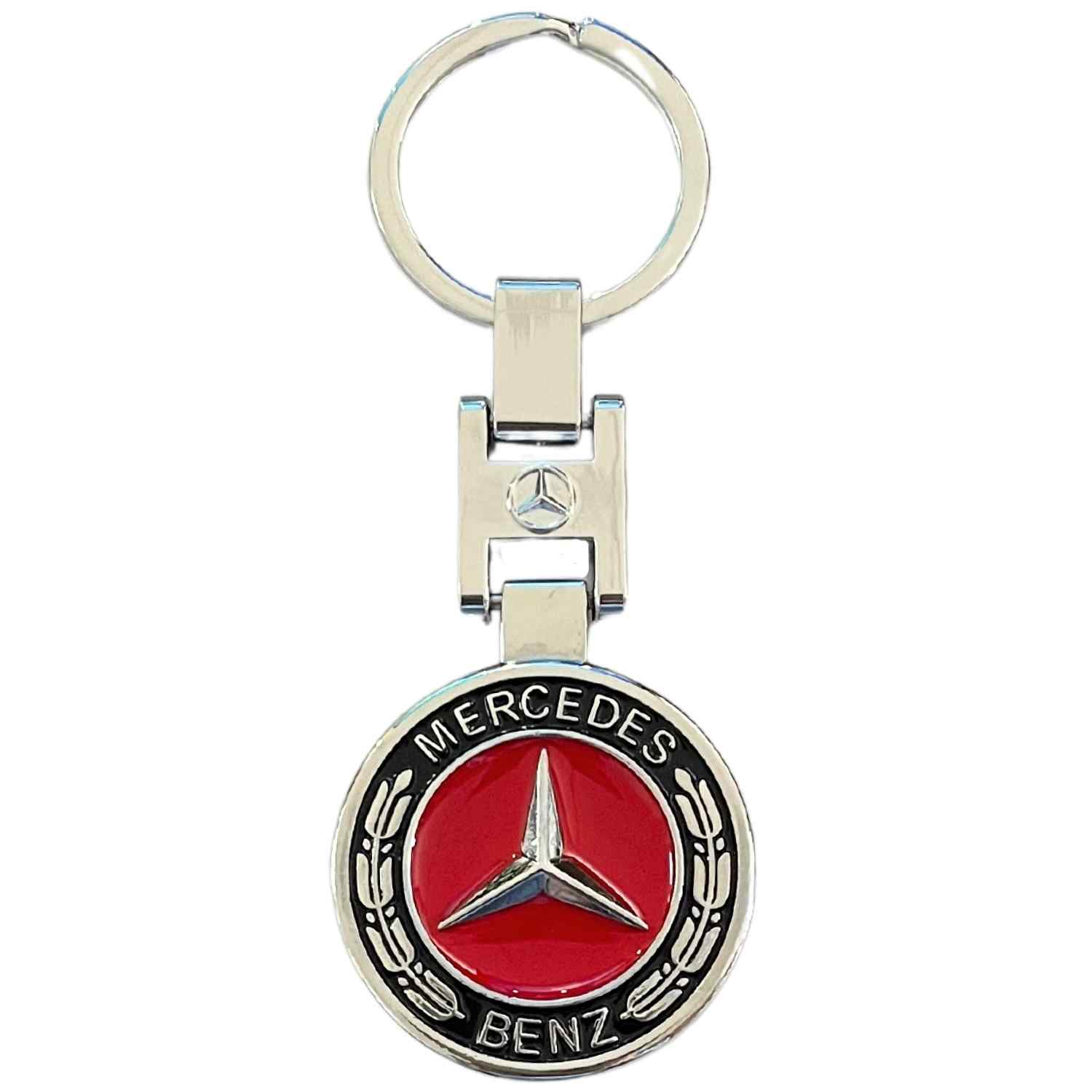 Llavero metalico compatible con Mercedes 34 mm rojo negro