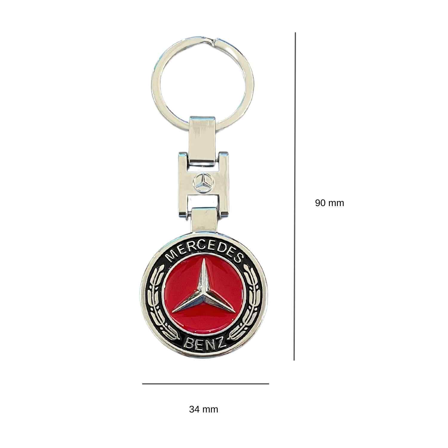 Llavero metalico compatible con Mercedes 34 mm rojo negro - imagen 3