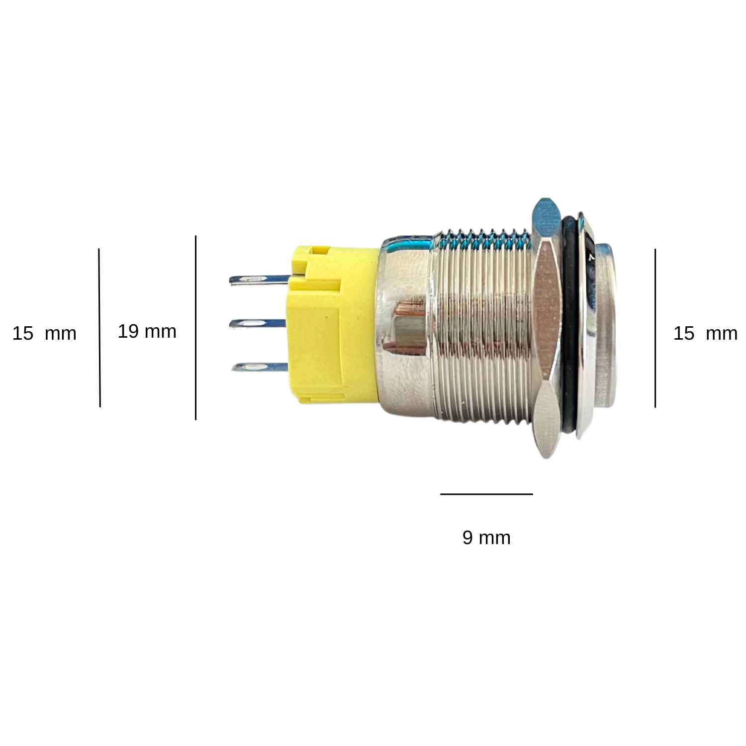 Interruptor de Botón Pulsador Momentáneo Impermeable SPST NO 5A 19 mm - imagen 4