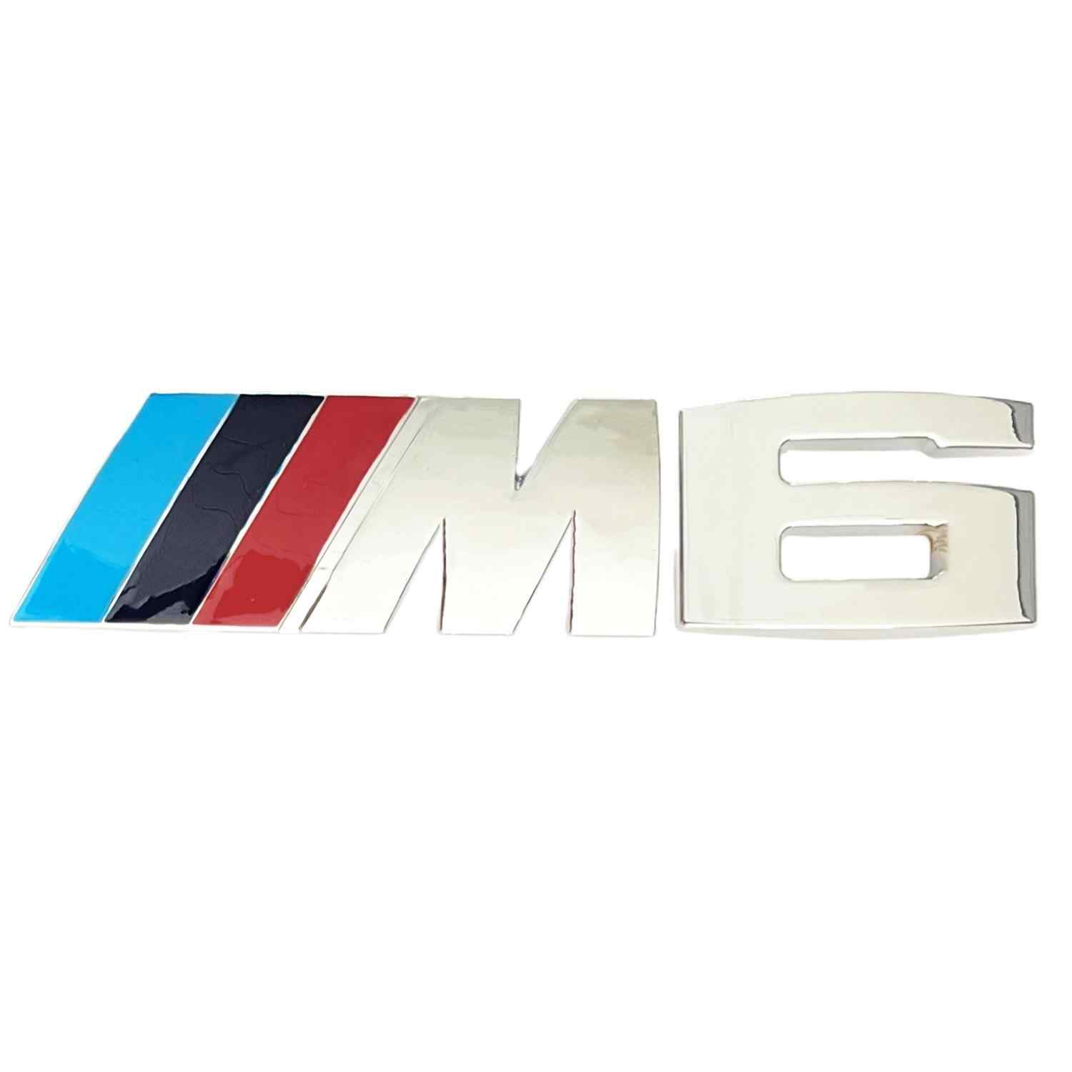 Emblema M6 adhesivo para trasero compatible con BMW plateado
