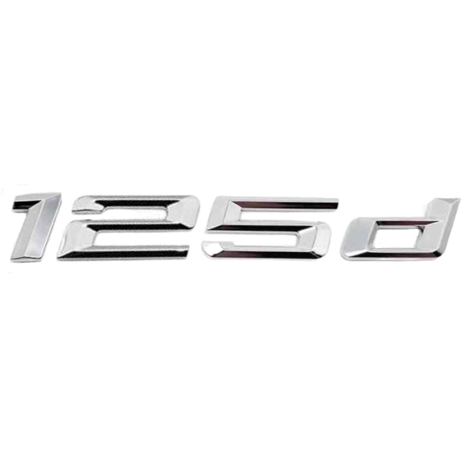 Emblema 125d adhesivo para maletero compatible con BMW plateado
