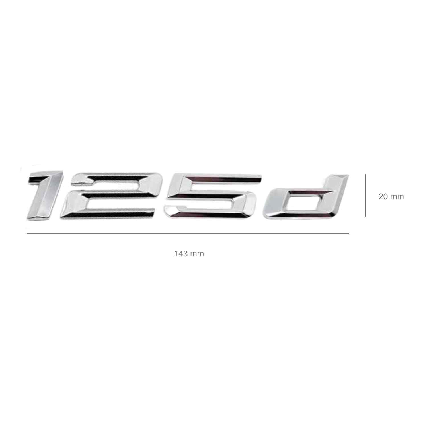Emblema 125d adhesivo para maletero compatible con BMW plateado - imagen 2