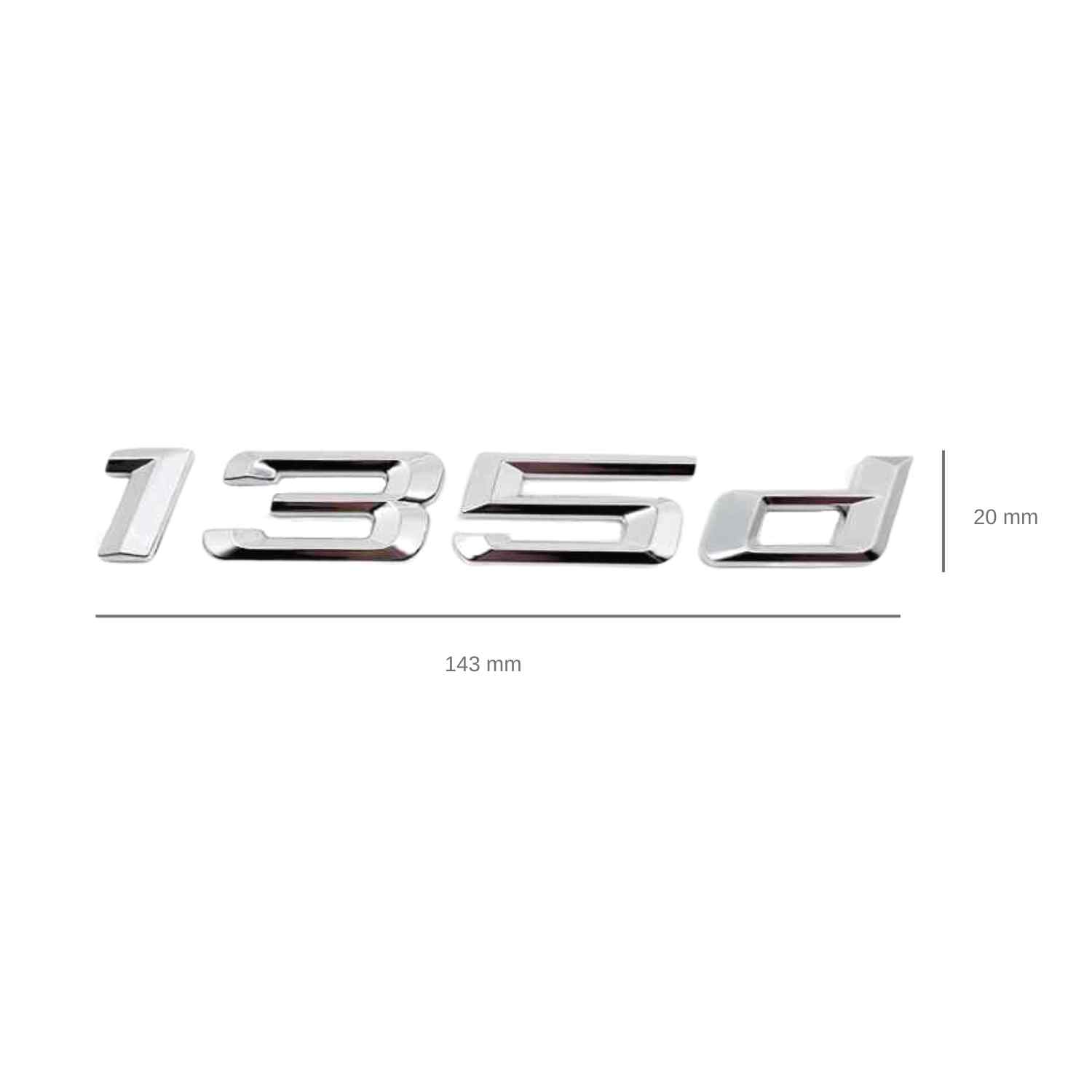 Emblema 135d adhesivo para maletero compatible con BMW plateado - imagen 2